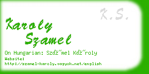 karoly szamel business card